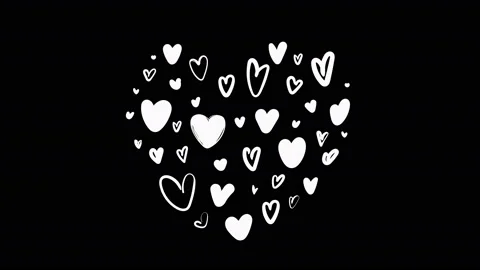 Heart, many hearts . Animated pattern. Background of hearts, canvas, clipart of Stock Footage 147434872