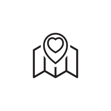 Heart map element Stock Illustration