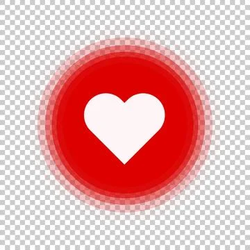 Heart mark icon and ripples of affection. Vector. Stock Illustration
