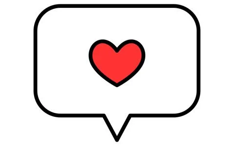 Heart-marked message chat, Simple and cute Valentine's Day icon Illustrazione stock