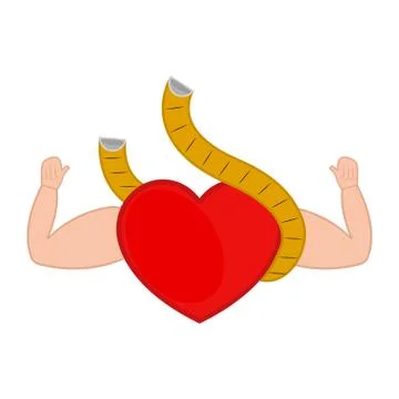 Heart with a measuring tape Stock Illustration