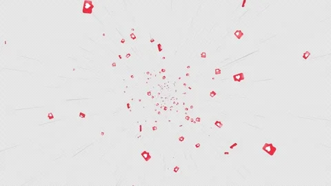 Heart Messages Symbols Animation on Alpha Channel, Loop 库存影片 312358853
