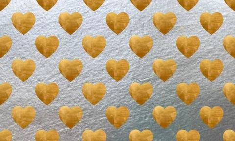 Heart with metallic painted texture Stock Illustration