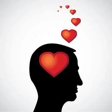 Heart in the mind - illustration Stock Illustration