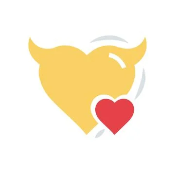 Heart Mini of Devil love flat icon Stock Illustration