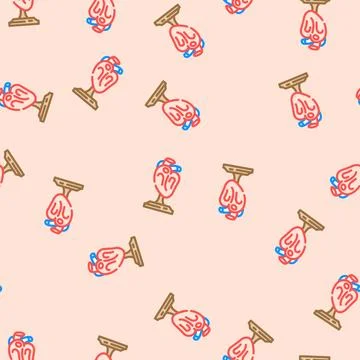 Heart model cardiology vector seamless pattern イラスト素材