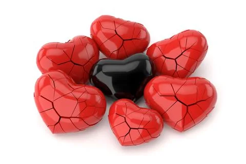 Heart model with heartbroken concepts. 3D rendering. Stock Illustration