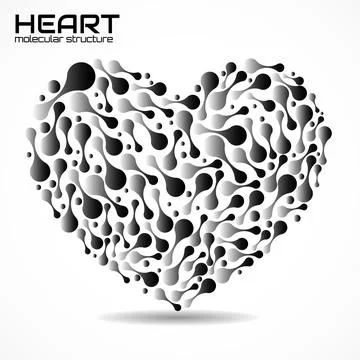 Heart of molecular structure, idea for your design, vector illustration Stock Illustration