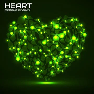 Heart of molecular structure, idea for your design, vector illustration Stock Illustration