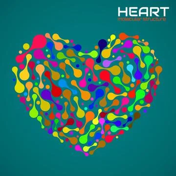 Heart of molecular structure, idea for your design, vector illustration Stock Illustration