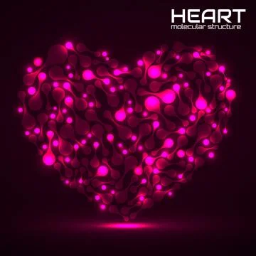 Heart of molecular structure, idea for your design, vector illustration Stock Illustration
