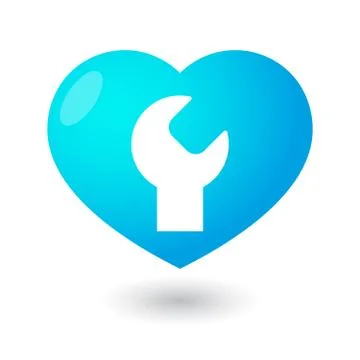 Heart with a monkey wrench Stock-Illustration