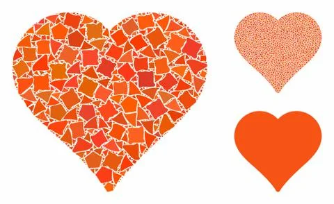 Heart Mosaic Icon of Rugged Elements 스톡 일러스트