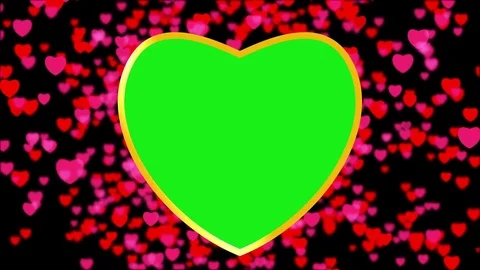 Heart motion background with green screen inside Stock Footage 82055717