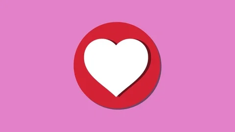 Heart motion graphic background, loopable with bright colours pink Stock Footage 74215794