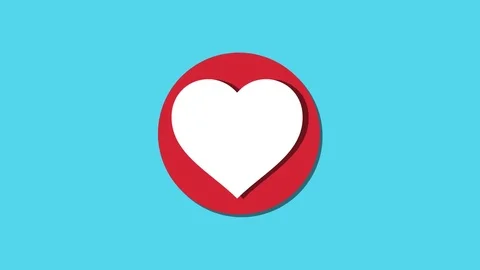 Heart motion graphic background, loopable with bright colours blue Video stock 74215797