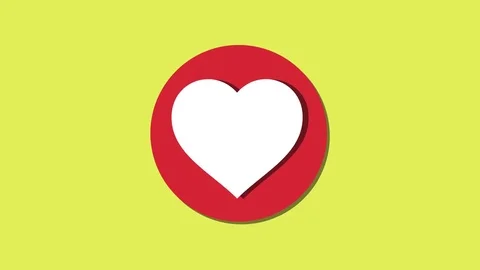 Heart motion graphic background, loopable with bright colours yellow Stock Footage 74215807