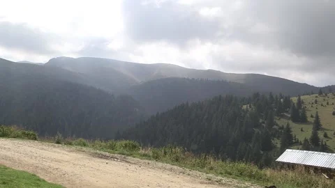 In the heart of the mountain, the competitors' crossing point, at a marathon Video stock 145663953