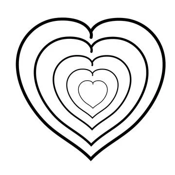 Heart multiple layers icon illustration symbol sign Stock Illustration