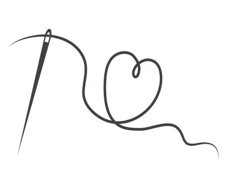 Heart with a needle thread. vector illustration 스톡 일러스트