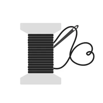 Heart with a needle thread. vector illustration Stock Illustration