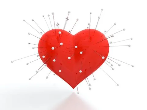 Heart with needles Stock Illustration