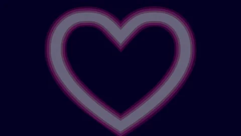 Heart neon light up on purple background for valentine holiday,or lover concept Stock Footage 147256445