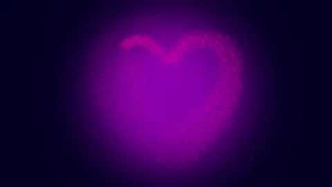 Heart neon light up on purple background for valentine holiday,or lover concept Stock Footage 147256797