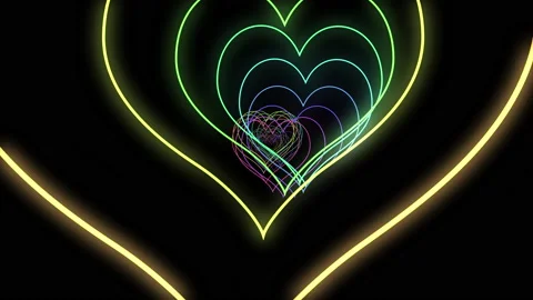 Heart Neon lines rainbow colored background Heart S1 Stock Footage 149919473