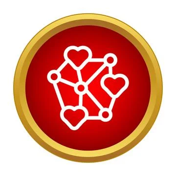 Heart network icon representing social connections and relationships Stockillustratie