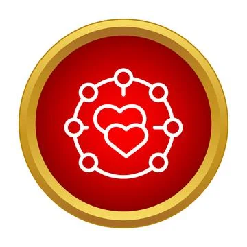 Heart network icon symbolizing love connection and community Stock Illustration