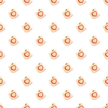 Heart note pinned creating a seamless romantic pattern Stock Illustration