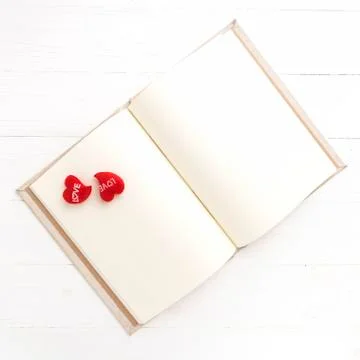 Heart on notebook Stock Photos