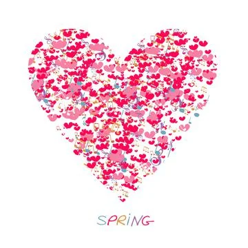 Heart with notes Love hand drawn illustration heart on white background. Vale Stock Illustration