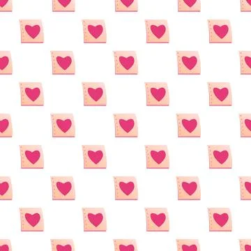Heart notes pattern creating romantic seamless background Stock Illustration