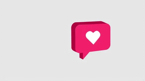 Heart like notification icon isolated on transparent background Stock Footage 325084320