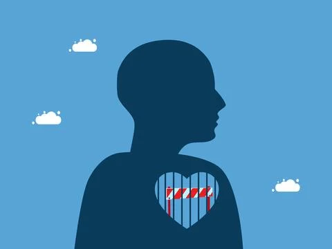 Heart obstruction. Block the heart. vector illustration Stock Illustration