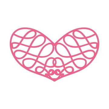 Heart with an openwork pattern. Open illustration on white background. Stock Illustration