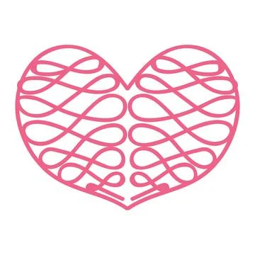 Heart with an openwork pattern. Open illustration on white background. Stock Illustration