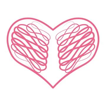 Heart with an openwork pattern. Open illustration on white background. Stock Illustration
