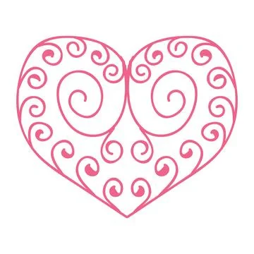 Heart with an openwork pattern. Open illustration on white background. Stock Illustration