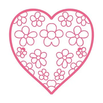 Heart with an openwork pattern. Open illustration on white background. Stock Illustration