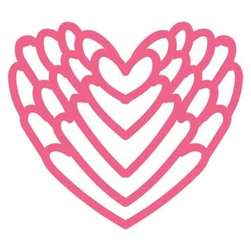 Heart with an openwork pattern. Open illustration on white background. Stock Illustration