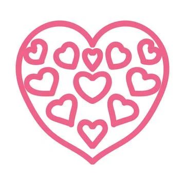 Heart with an openwork pattern. Open illustration on white background. Stock Illustration