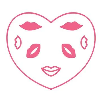 Heart with an openwork pattern. Open illustration on white background. Stock Illustration