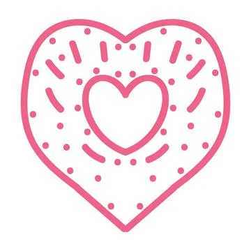 Heart with an openwork pattern. Open illustration on white background. Stock Illustration