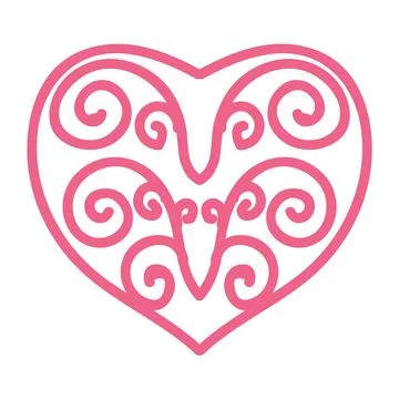 Heart with an openwork pattern. Open illustration on white background. Stock Illustration