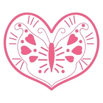 Heart with an openwork pattern. Open illustration on white background. Stock Illustration