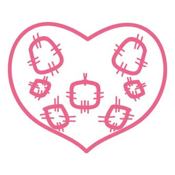 Heart with an openwork pattern. Open illustration on white background. Stock Illustration