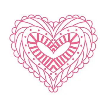 Heart with an openwork pattern. Open illustration on white background. Stock Illustration